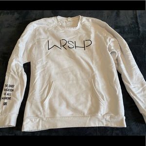 WRSHP White/Black Crewneck Sweatshirt